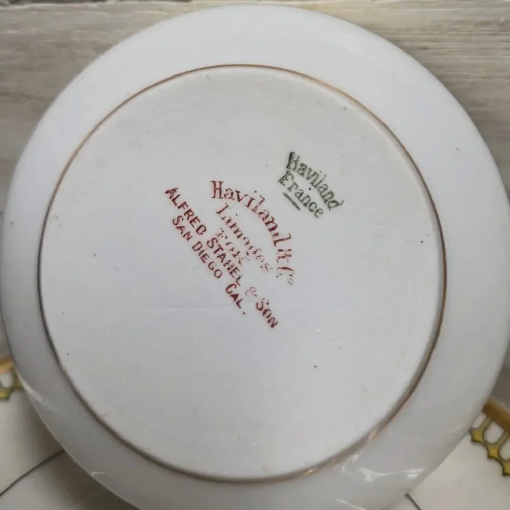 Antique Haviland Limoges Schleiger 278 Finger Bowls Underplates Set of 3/6 pcs